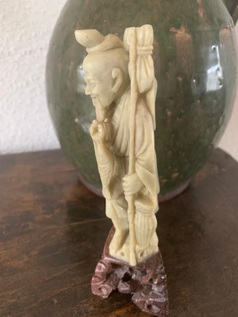 Chinees spekstenen beeld vissertje