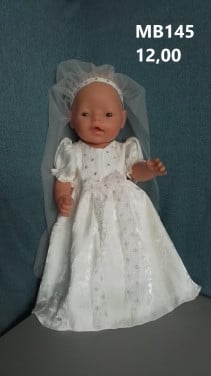 Leuke poppenkleertjes baby born. Bruidsjurk. Opbrengst KiKa.