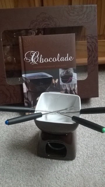 CHOCOLADE FONDUESET (leuk als kado) => nieuw in doos