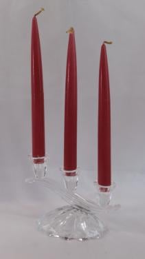 Glazen kandelaar voor 3 kaarsen