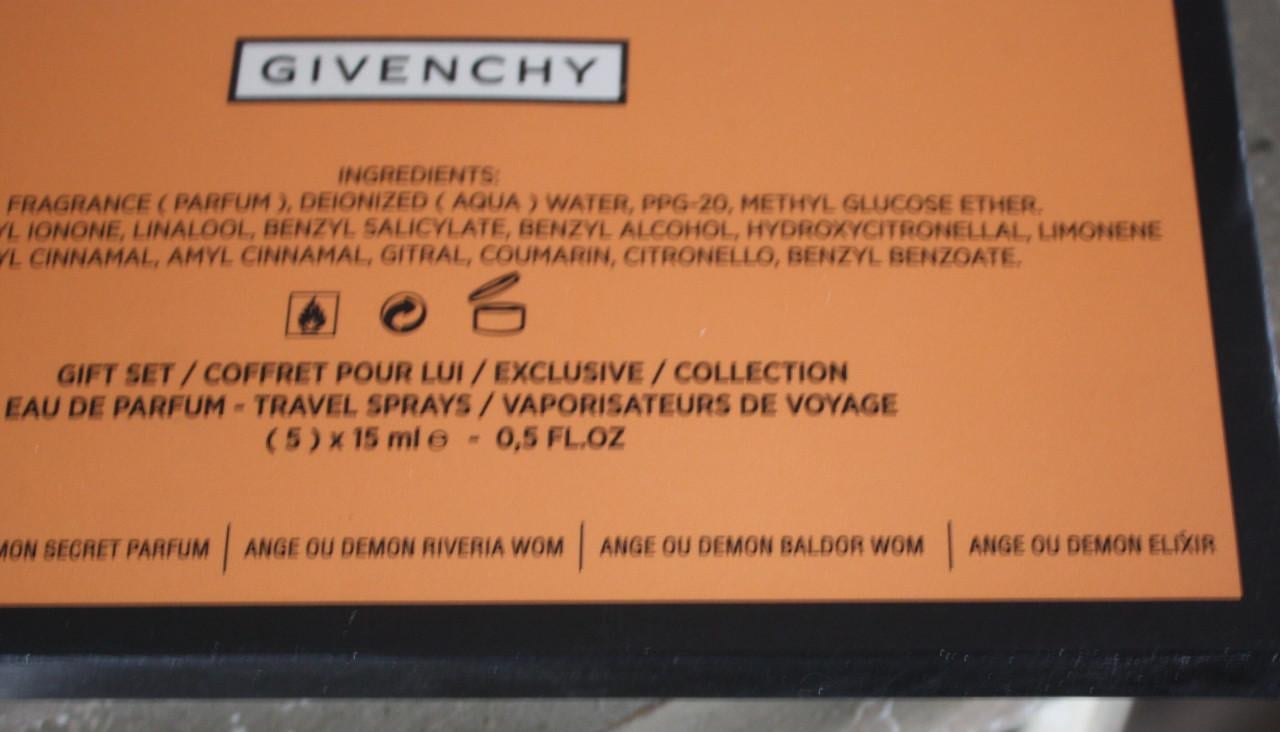 Parfum set met 5 geurtjes givenihy  1 dopje mist