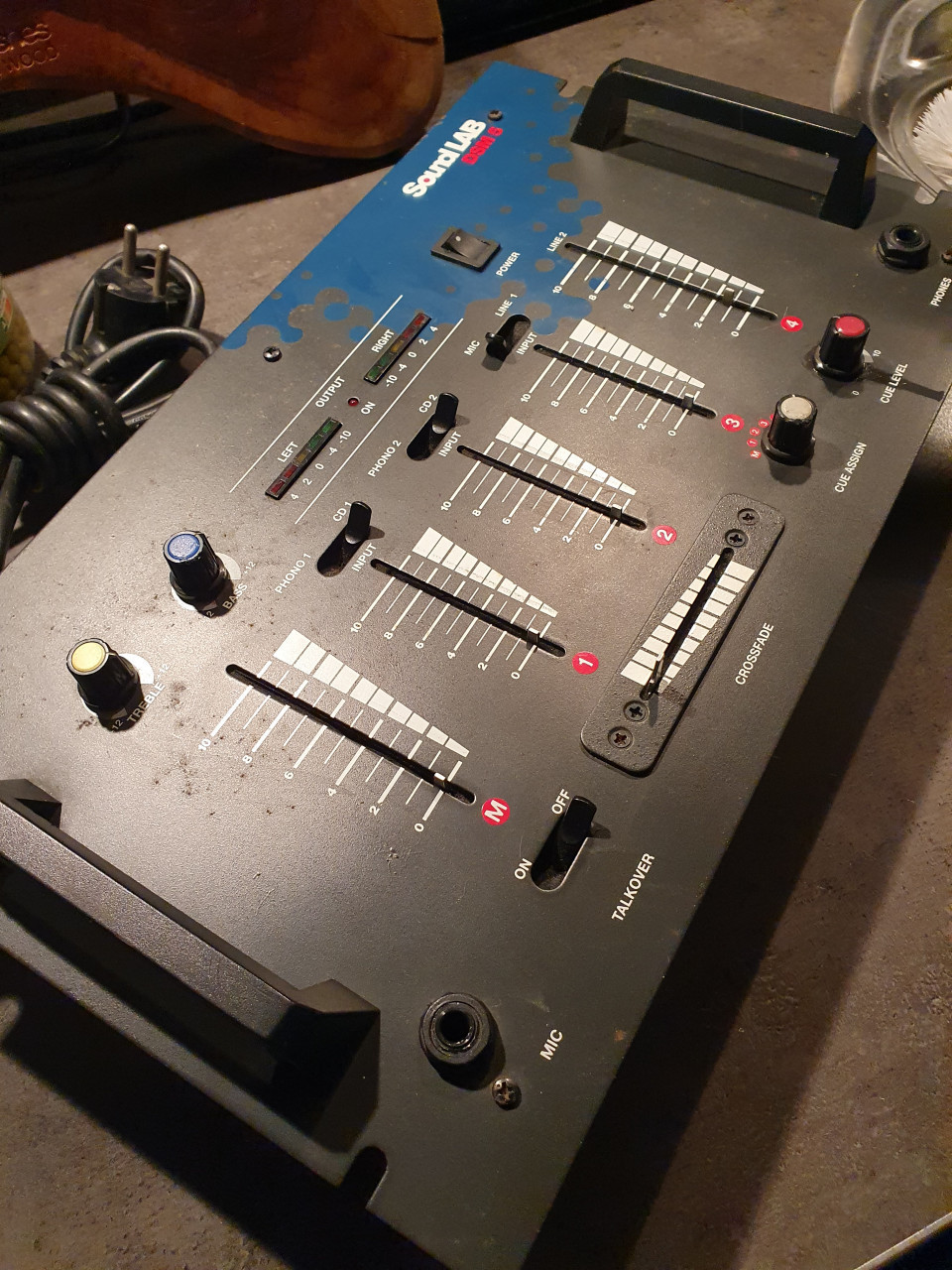 Werkende leuke vintage mengpaneel Soundlab DSM5 Mixer...