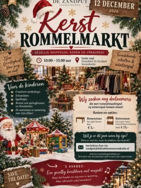 Kerstbraderie-rommelmarkt zaterdag 12 december deelnemers gezocht