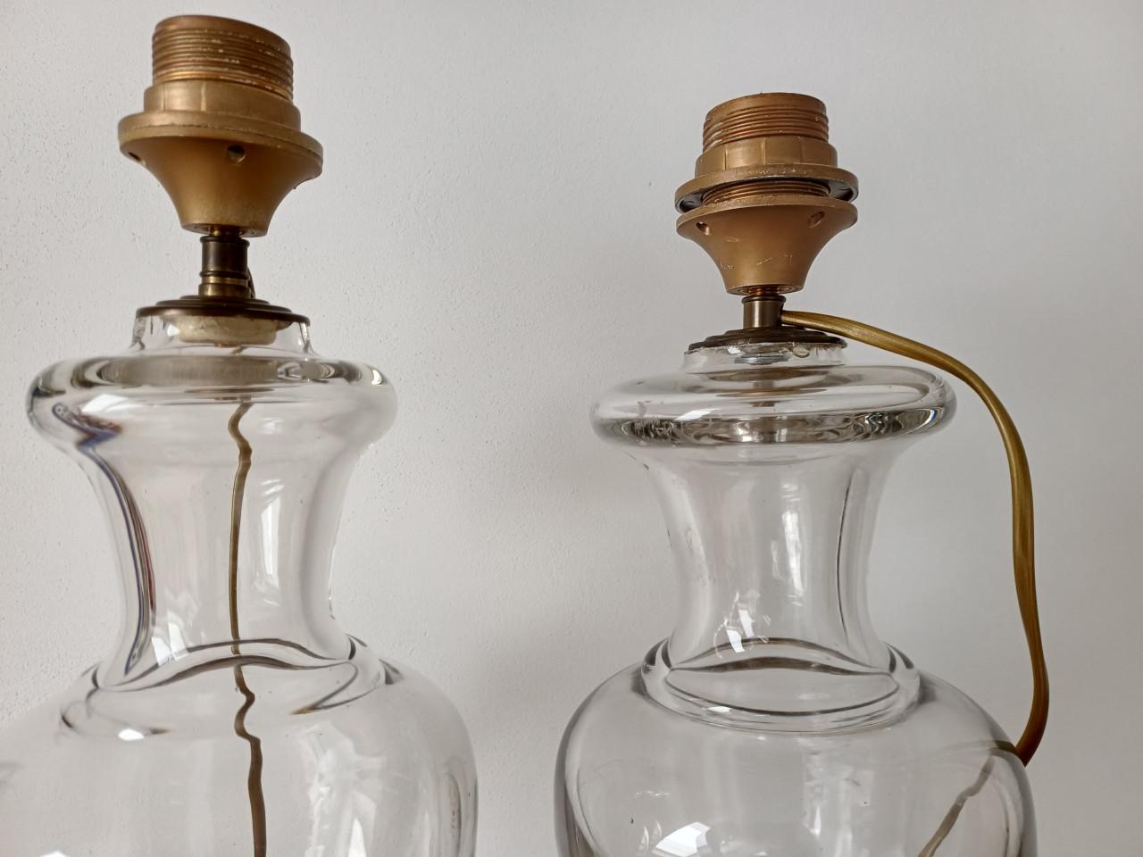 Glazen lampenvoeten 2x