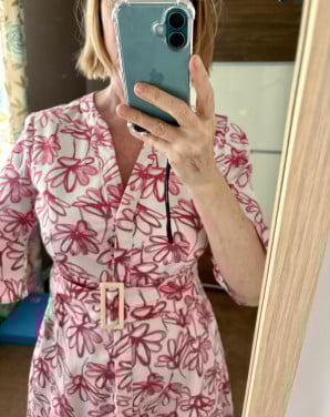 Rose / witte midi jurk Pennyblack maat m