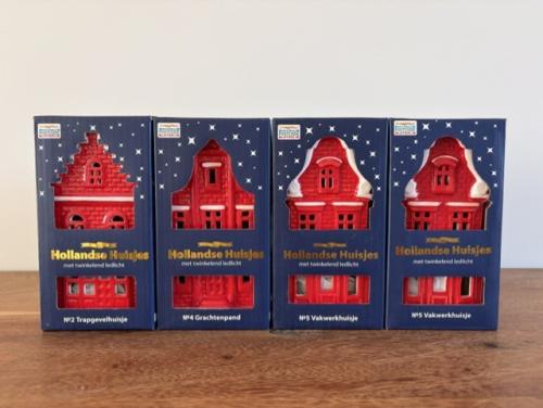 Nieuw | 4 Hollandse Huisjes met Twinkelend Ledlicht