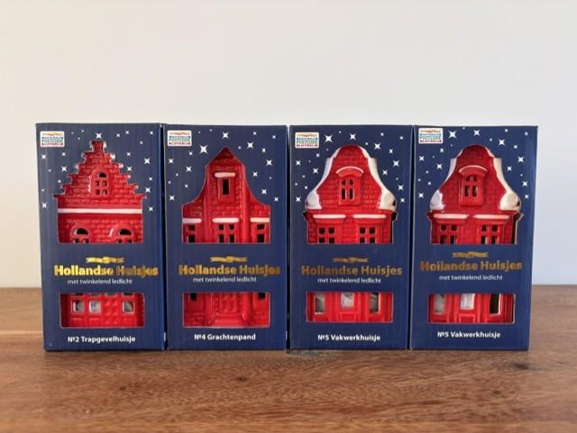 Nieuw | 4 Hollandse Huisjes met Twinkelend Ledlicht