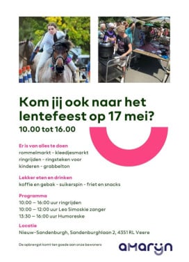 Rommelmarkt en kleedjes uitgestald op't lentefeest