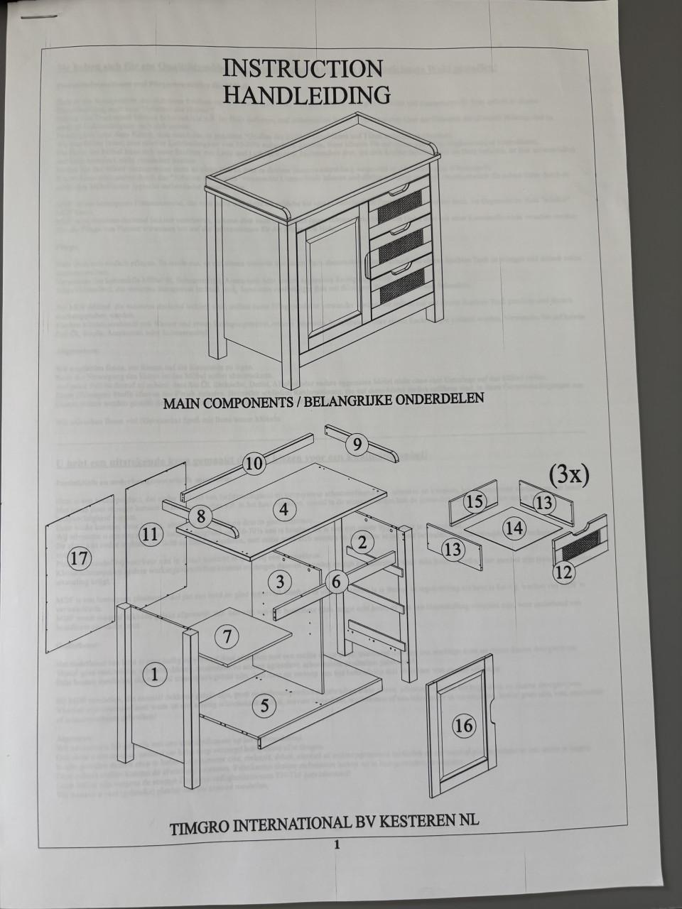Gratis complete Babykamer / Kinderkamer, commode, ledikant, kast