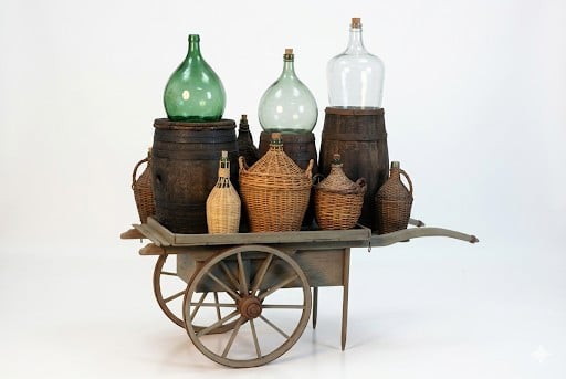Diverse brocante houten tonnen.