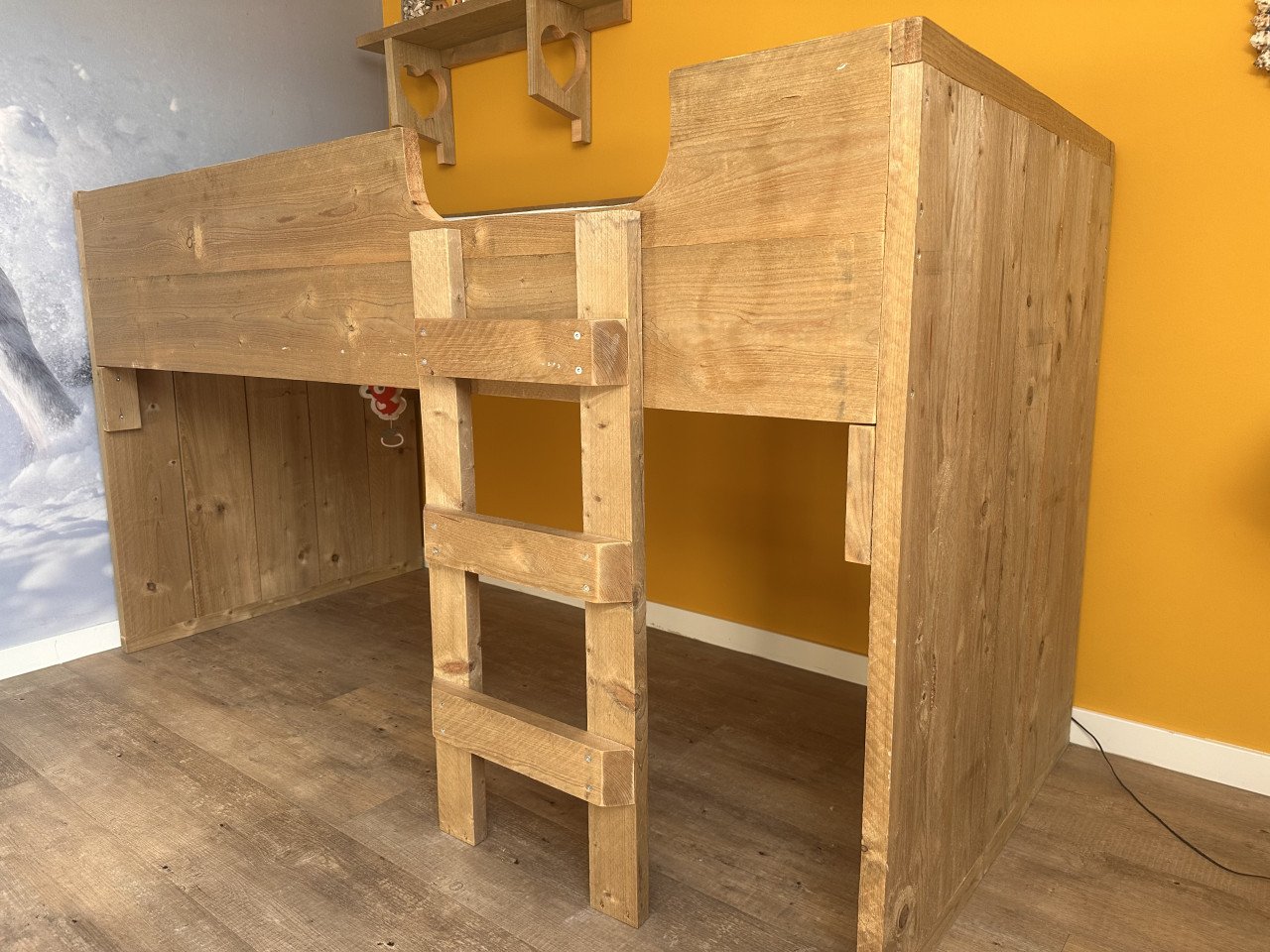Steigerhouten bed, perfecte staat