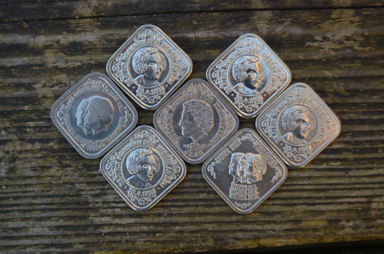 7 Herdenkingsstuivers, 4 verschillende
