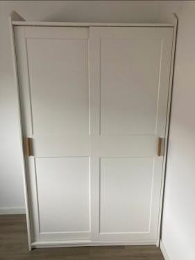 Ikea HAUGA kast (met schuifdeuren), wit, 118x55x199 cm