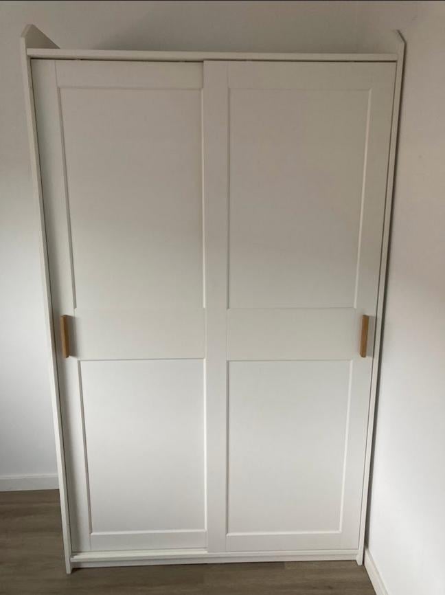 Ikea HAUGA kast (met schuifdeuren), wit, 118x55x199 cm