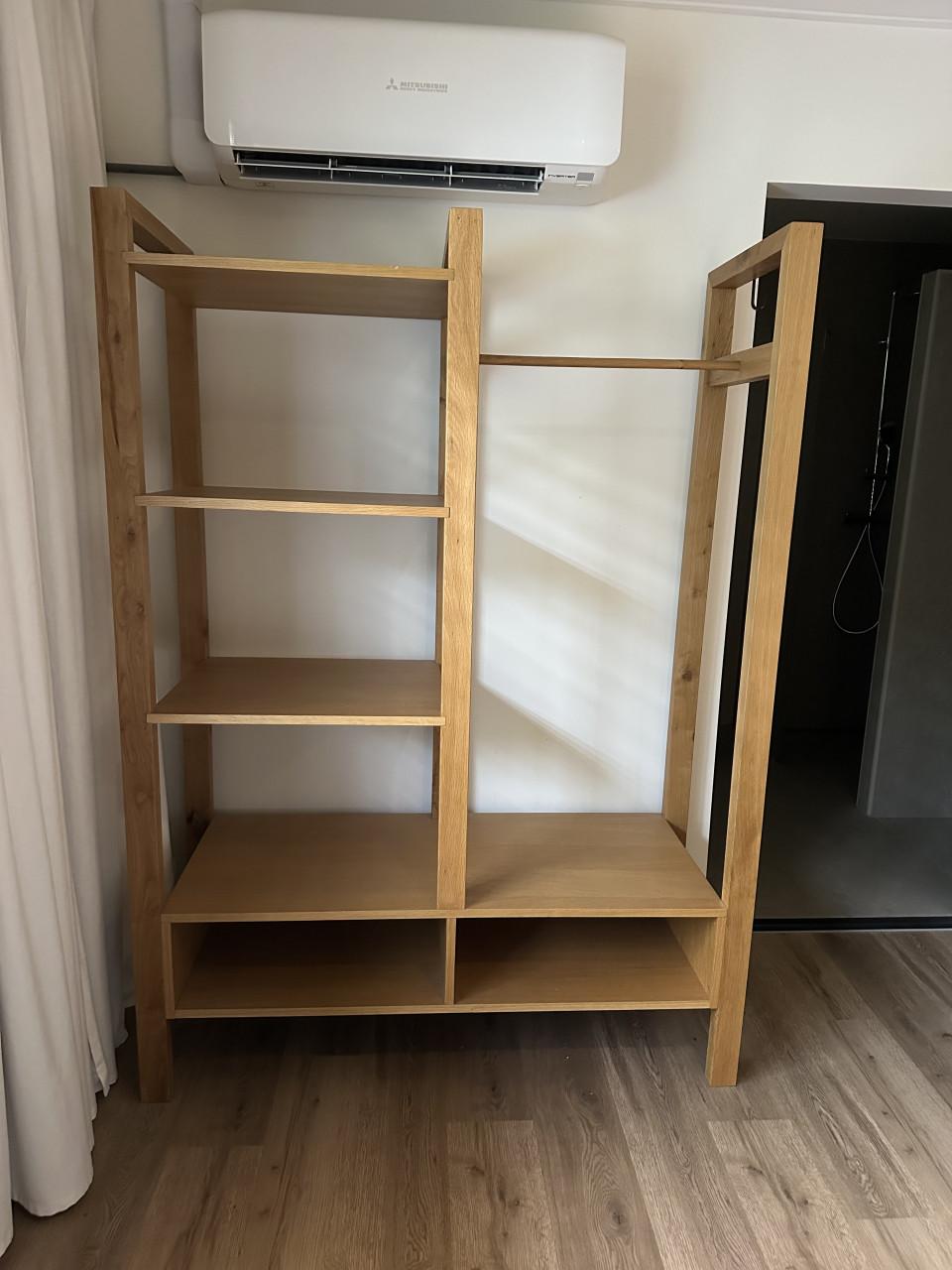 Stijlvolle open garderobekast | eikenfineer | 120x50x180