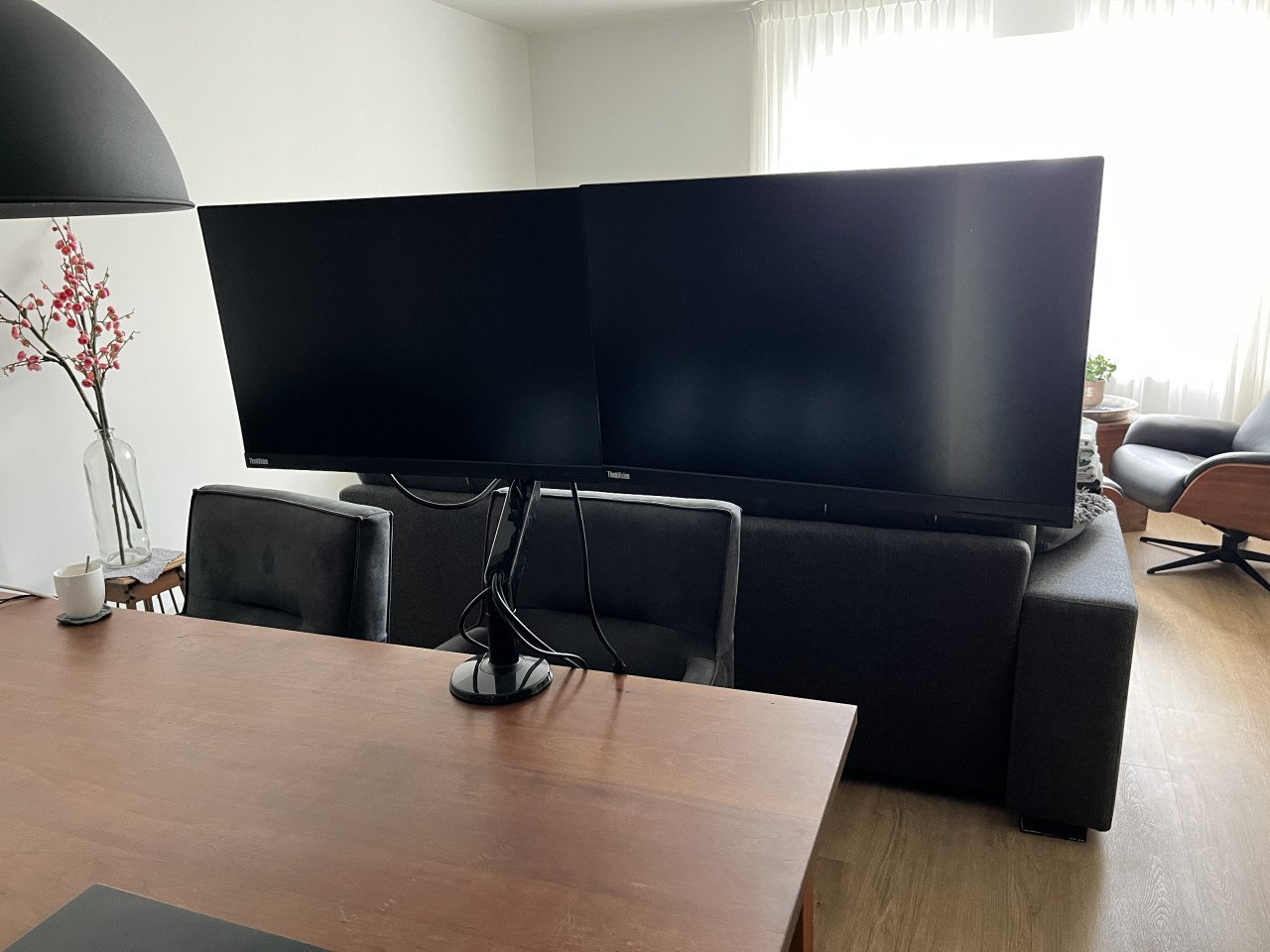 Lenovo Thinkvision (2x) + docking station + monitorarm 2V