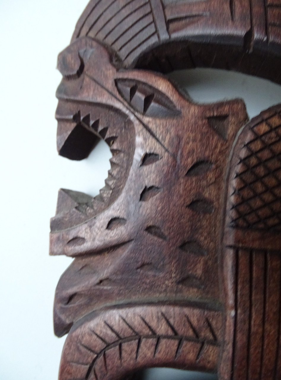 Houten Masker Maya Mexico Houtsnijwerk