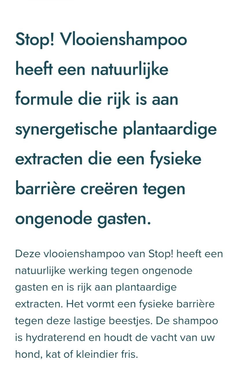 STOP! Animal Bodyguard Anti Vlooienshampoo 250 ml 100% natuurlijk