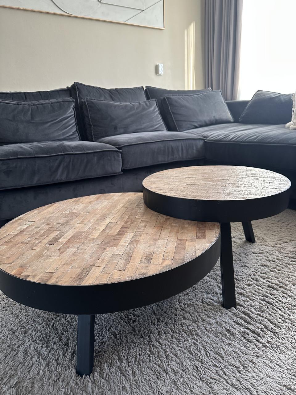 Salontafel set hout/ metaal