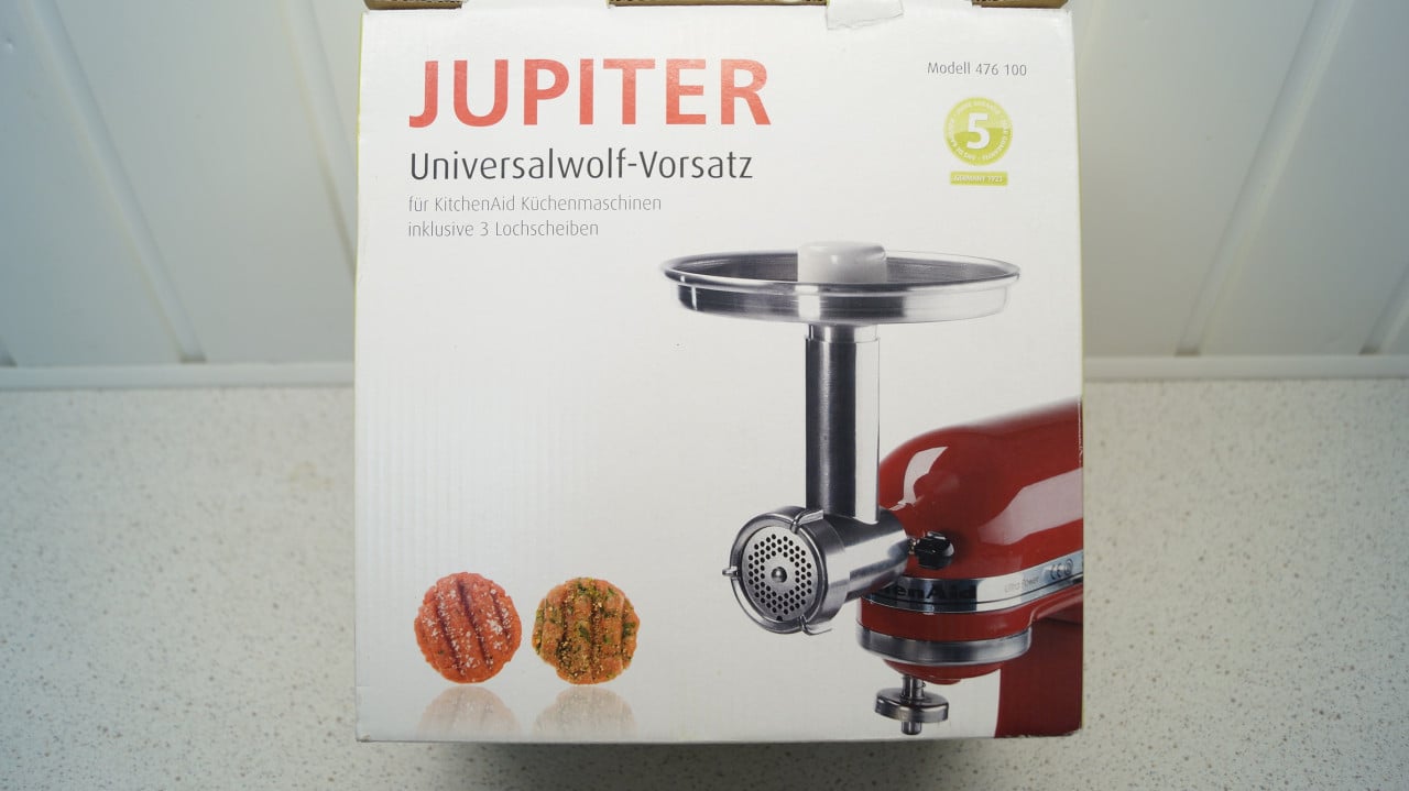 Jupiter voorzet vleesmolen voor kitchenaid keukenmachine.