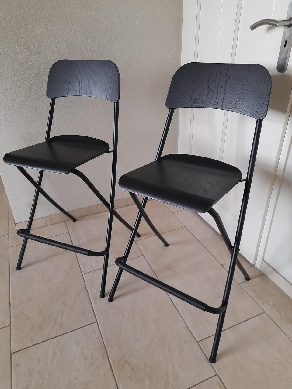 FRANKLIN Barkruk, opklapbaar, bladhoogte zwart/zwart, 63 cm ( z.g.a.n. )