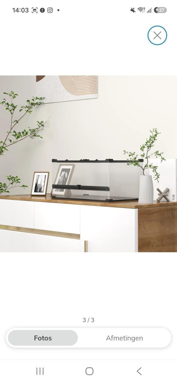Nieuw‼️Pawhut terrarium 50Lx30Bx25H