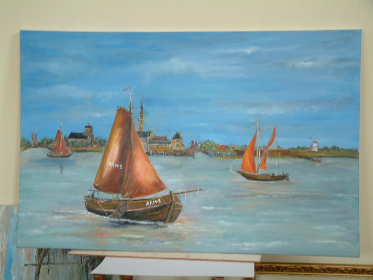 Oude visserij   Mossel hengst   Jac Caljouw Schilderijen Arnemuiden