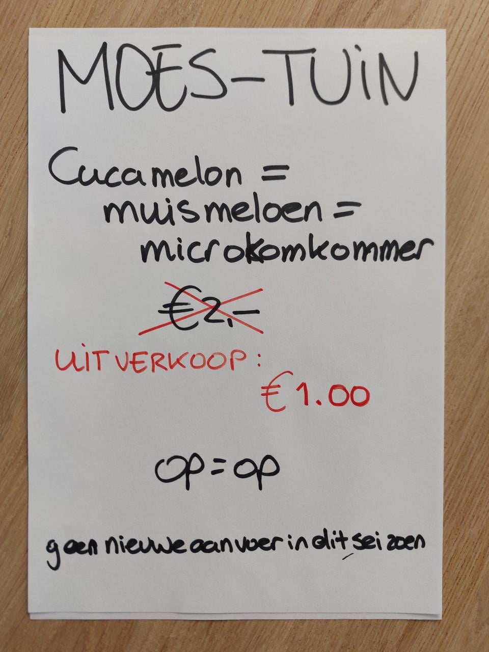 UITVERKOOP CUCAMELON / Te koop: SIERTUIN + MOESTUIN PLANTEN BIJ DE VOORDEUR