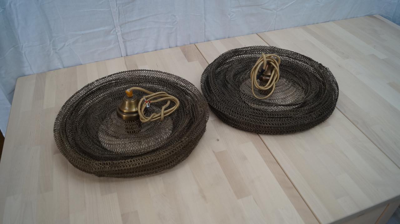 2 draad gevlochten soepele hanglampen messing kleur.