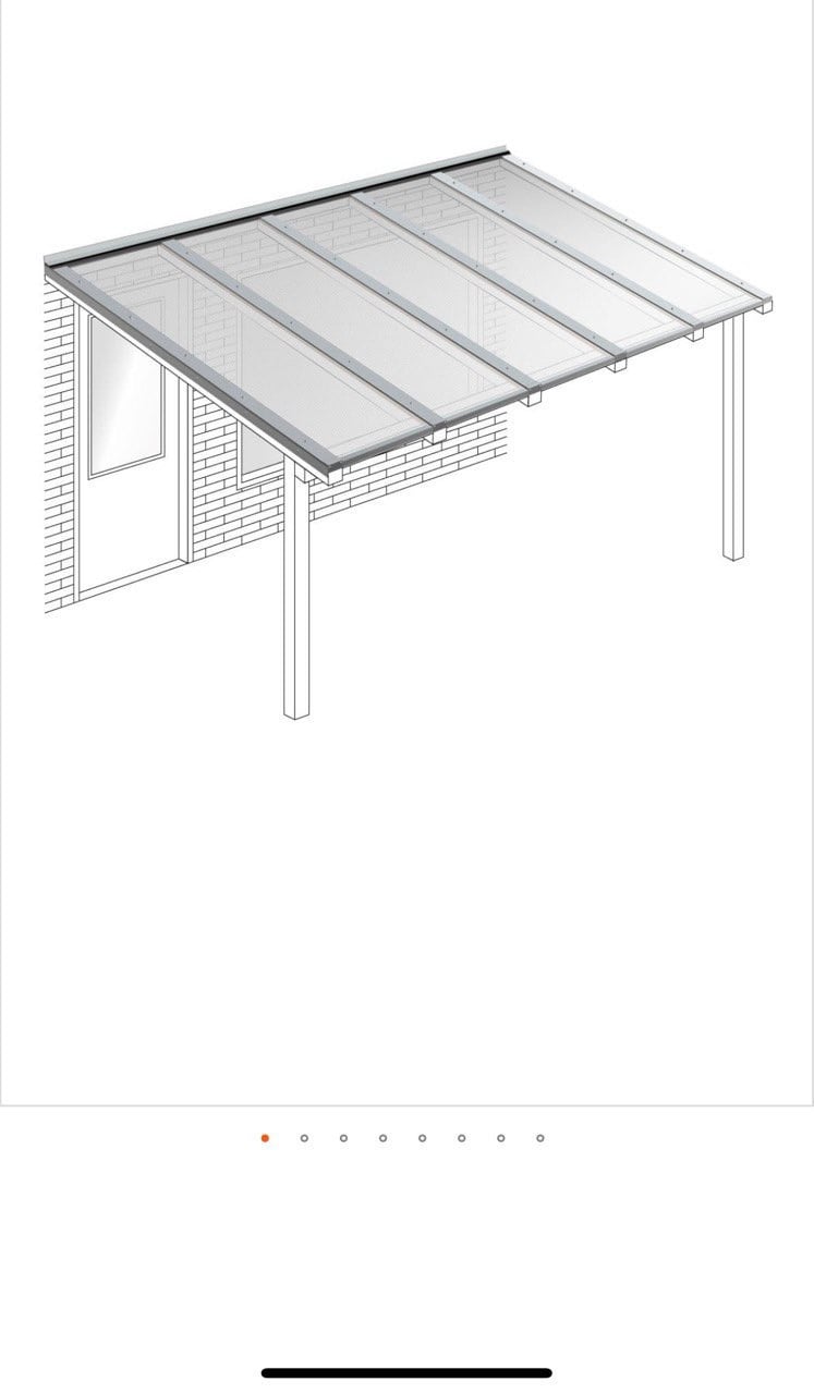 Compleet polycarbonaat afdak nieuw.