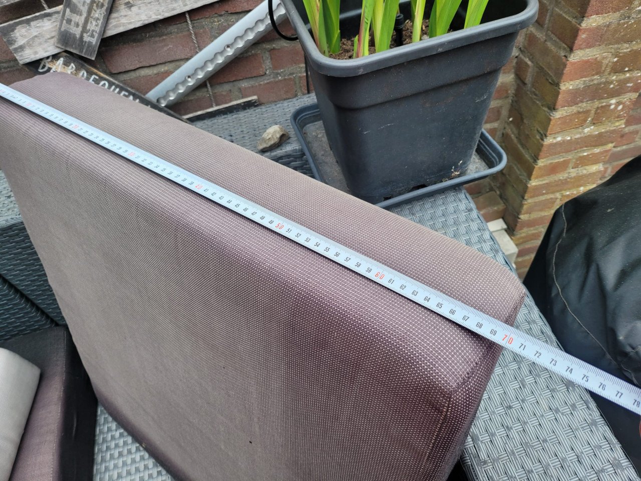 Zithoek tuin set/Lounge set van platte Rattan