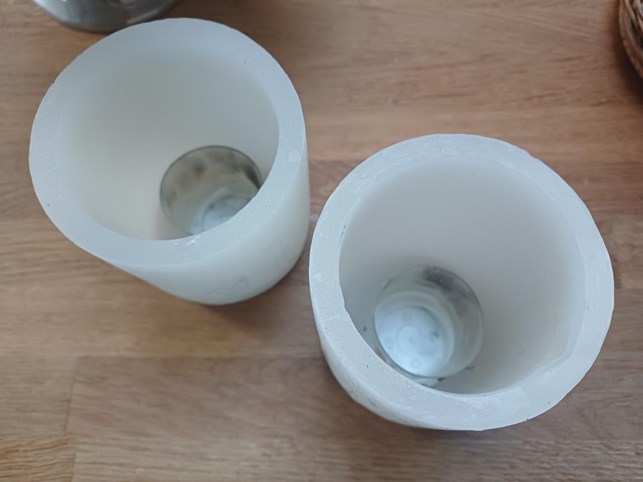 2 glazen Rivièra Maison kandelaars met GRATIS een (RM) mini stolp!