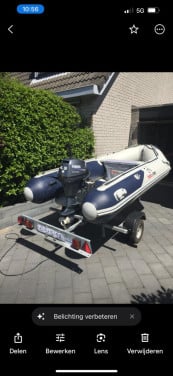 Rubber Boot Honwave 3.50 met yamaha 8pk en trailer met veel extra's