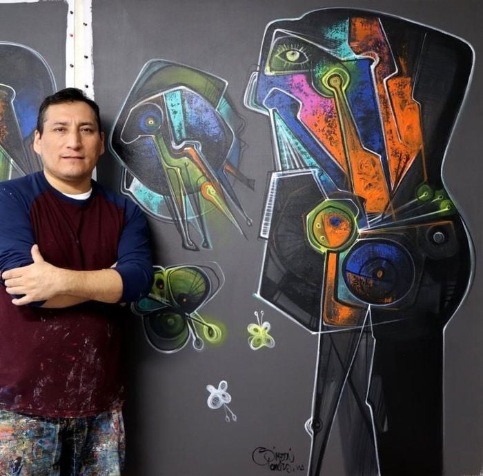 " Sol Naciente " XXL Acrylschilderij van Simeon Gonzales 150 cm x 120 cm