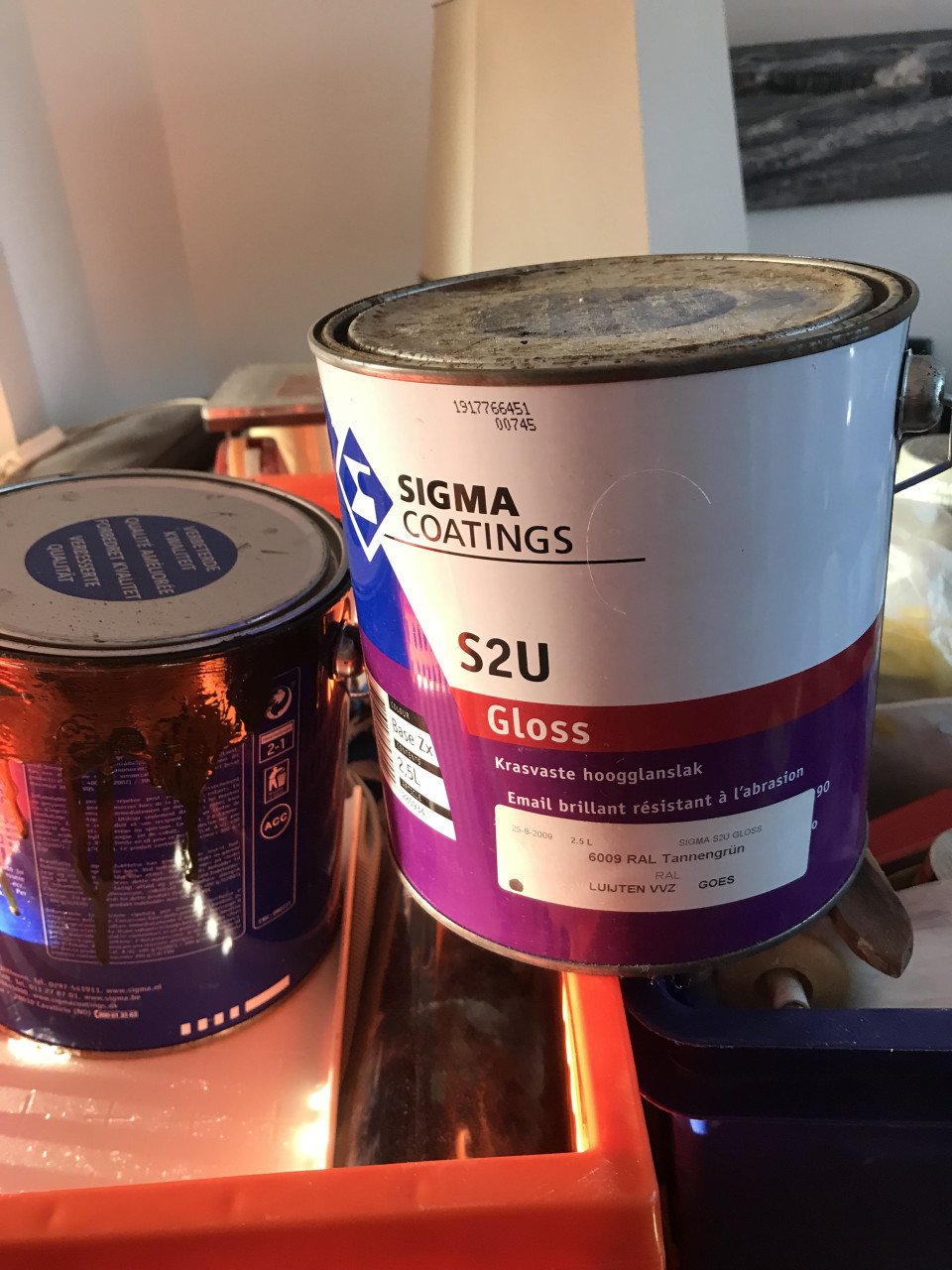 Verf Sigma S2U gloss 2 1/2 liter RAL6009.