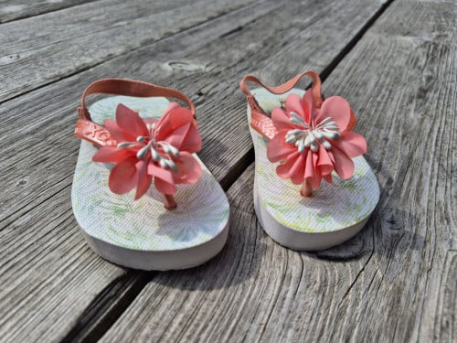 Kinderslippers met bloem, maat 21/22