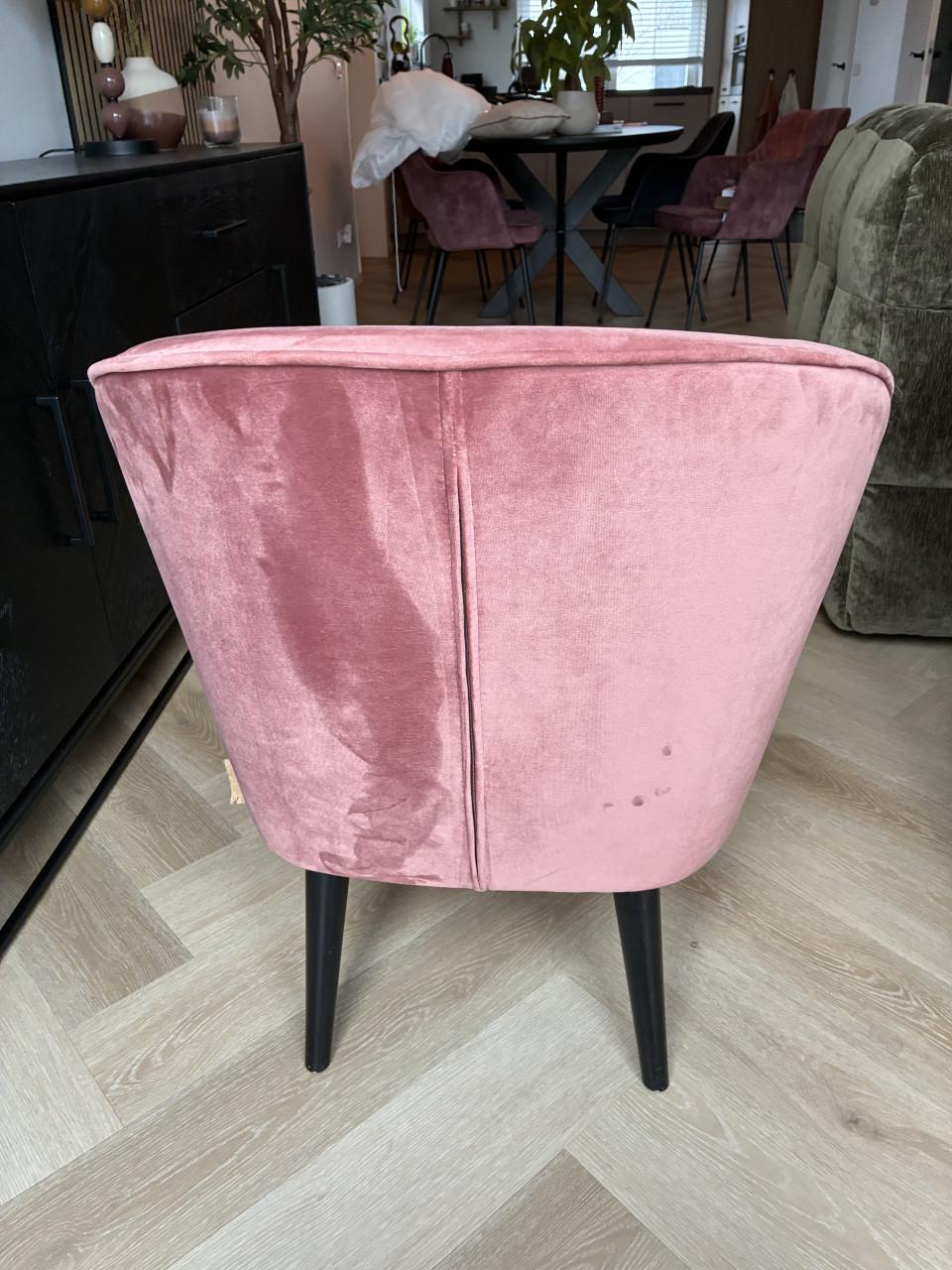 Fauteuil velvet roze 2 stuks