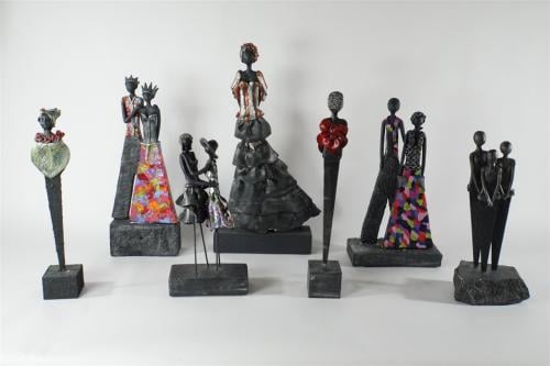 Set van 7 kunstzinnige gestileerde interieurbeelden - Hoogte tot 63 cm(!)