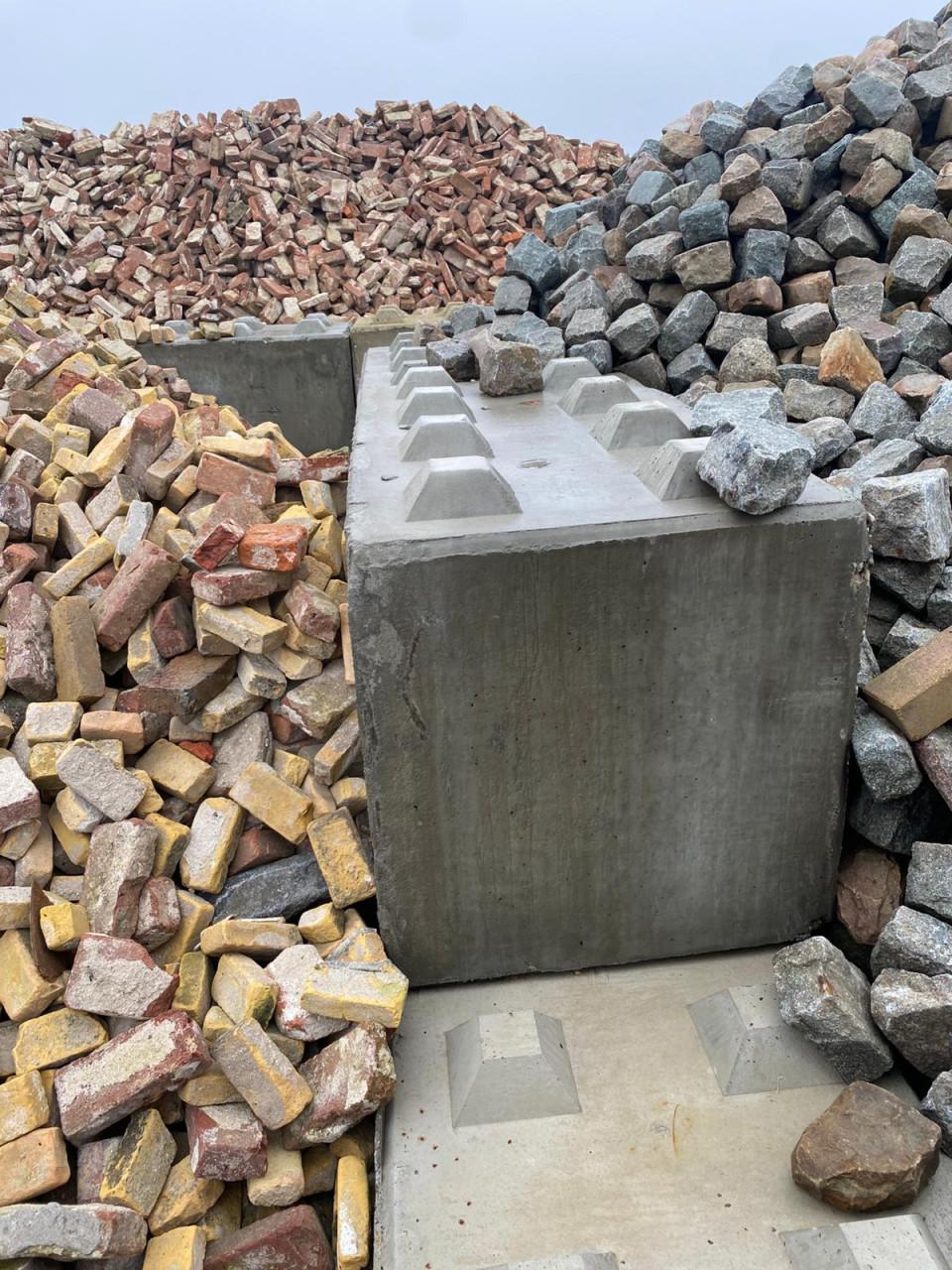 Betonnen legoblokken