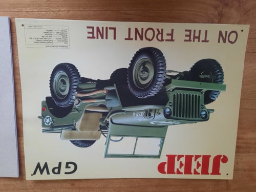 Metalen bord Jeep GPW 30 x 41 cm