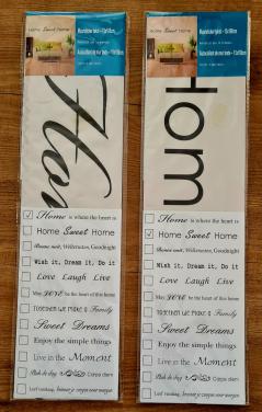 2 nieuwe muurstickers 100x13 cm met zwarte tekst