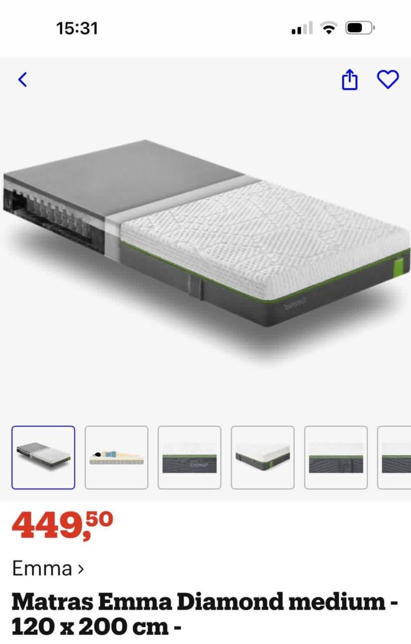 NIEUW Emma matras (niet op geslapen)