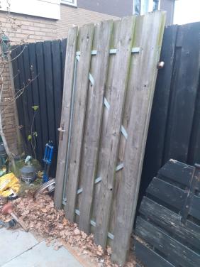 Geïmpregneerde poort op stalen frame breedte 100 cm x hoogte 190 cm