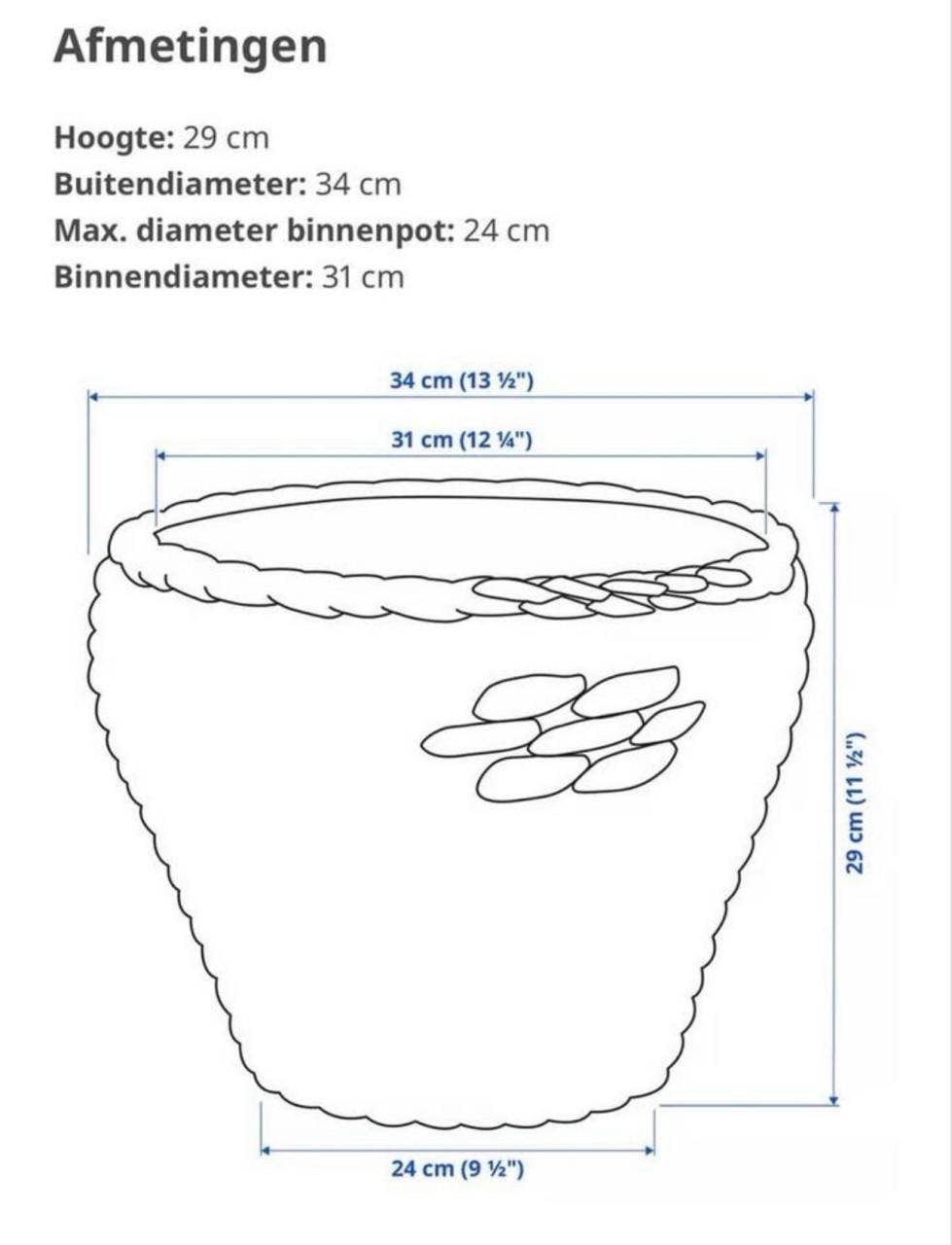 Set van 2 grote IKEA DRUVFLÄDER Sierpotten