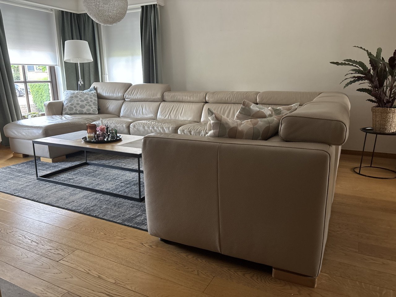 Modulaire lederen hoekbank