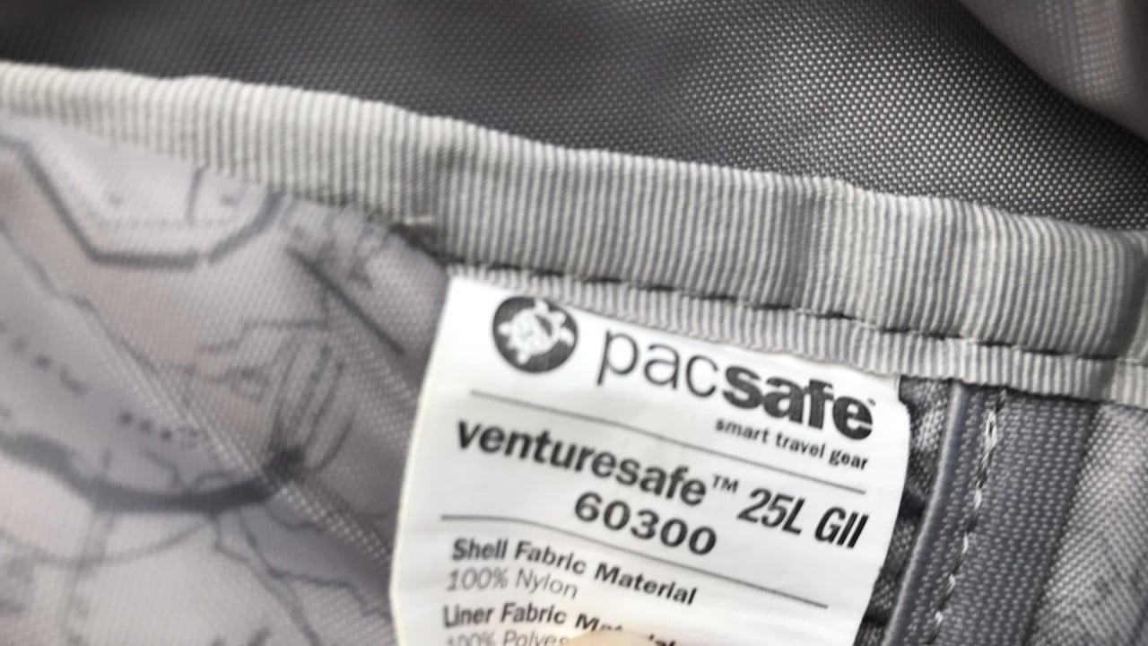 Pacsafe 25 ltr rugzak