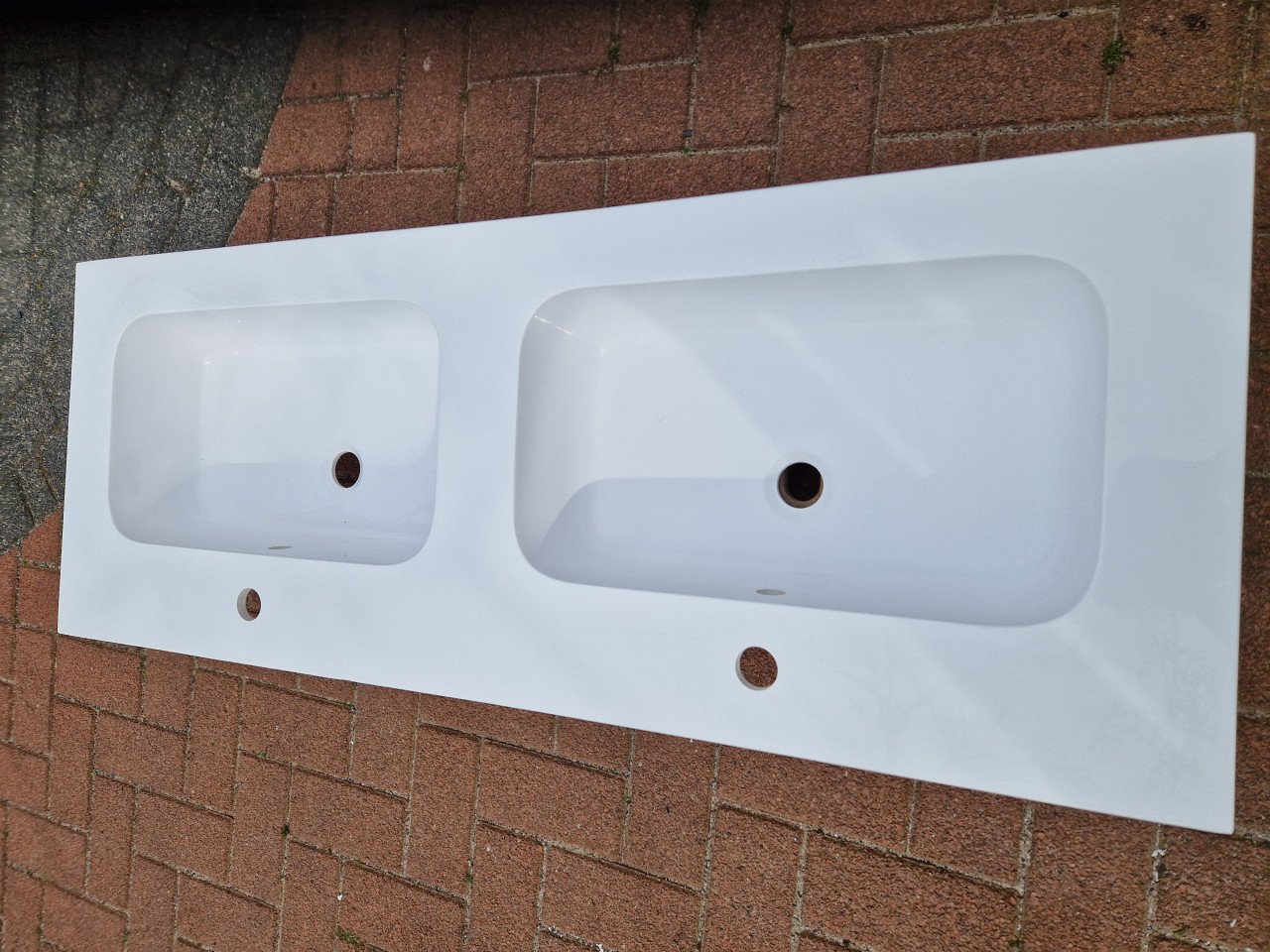 Detremmerie dubbele wastafel wit