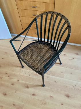 Stoel metaal met vlechtwerk