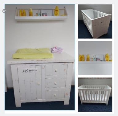 Mooie whitewash babykamer Amigo's Amiga's |  €75,-