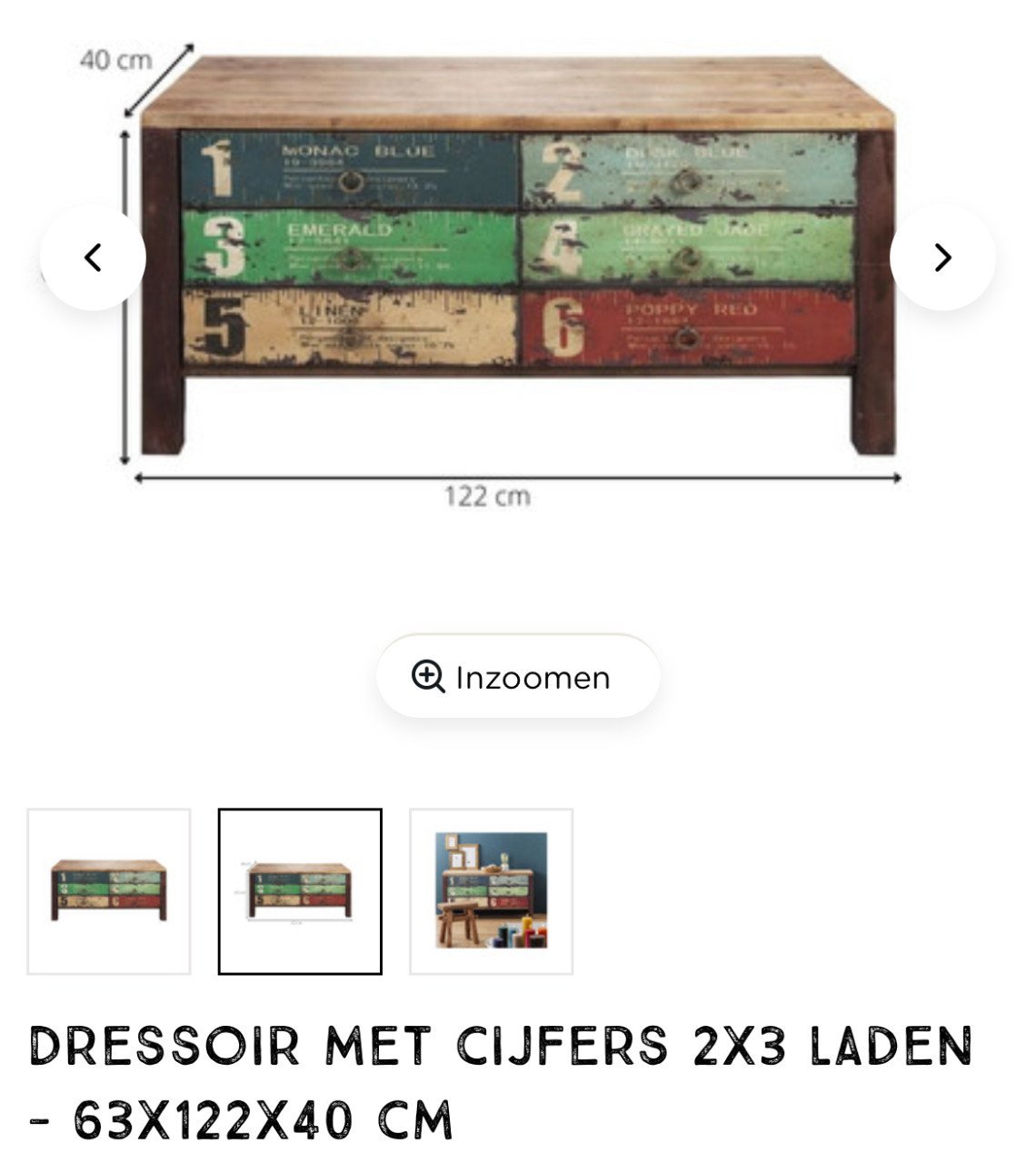 Dressoir met 6 laden